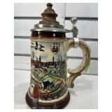 German beer stein w/metal lid, 8 in tall, LE, COA