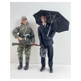 2 WWII German soldiers, 12 in tall