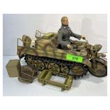 Cycletank hauler with driver and assorted