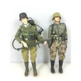 2 WWII German soldiers, 12 in tall