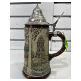 German beer stein w/lid, 8 in tall, Gerzit