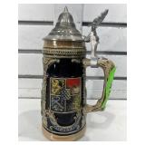 German beer stein w/lid, 8 in tall