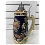 German beer stein w/metal lid, 10 in, LE