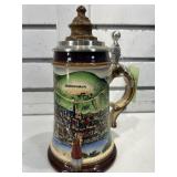 German beer stein w/lid, 8 in tall, LE