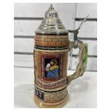 German beer stein w/lid, 8 in tall, COA