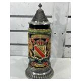 German beer stein w/metal lid 10 in tall, LE