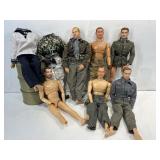 Assorted action figure soldier doll parts.