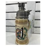 German beer stein w/lid, 8 in tall