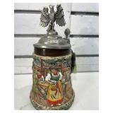 German beer stein w/lid, 8 in tall, LE