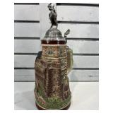 LE German beer stein w/metal lid, 10 in