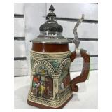 LE German beer stein w/lid, 8 in tall