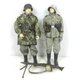 2 WWII German soldiers, 12 in tall