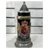 German beer stein w/metal lid 10 in tall, LE