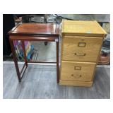Wood File Cabinet and side table, 27in tall