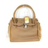 Besso handbag purse, camel color, plastic