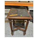 Black Marble top, side table, 15x15x23in
