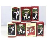 Hallmark Christmas ornaments, baseball figures