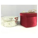 Red Heart nesting boxes & mosaic mirror trinket