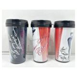 2 Signed coffee water tumblers