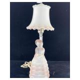 Vtg Pink Lady Southern Belle Lamp. Working. Small