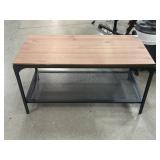 Metal wood coffee table 35x17x18in