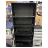 Black Bookshelf w/5 shelves, has a whole in back,