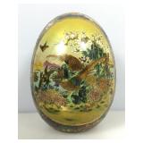 Satsuma-Style Porcelain Egg 6.5in H