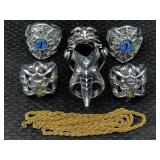 Fashion Rings, Sz 8.5, 9, 8 Etc