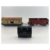 Vtg Metal Lionel Lines trains, 814, 816 & whistle