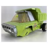Vtg Buddy L dump truck, missing front wheels,