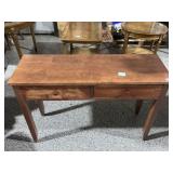 Wood hall table with 2 drawers. 44x15x30.
