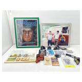 Framed photos, baseball book & access passes