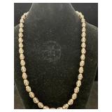 Vtg Sterling Pink Beaded Necklace, Tw 51.2g, Sz 22