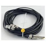 Pair long 1/4 TS to XLM Female Audio Cables