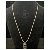 Sterling Cross Pendant & Necklace, Tw 8.9g,