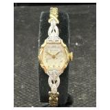Vtg Bulova Ladies Wind Up Watch, 10k Gold-plated,