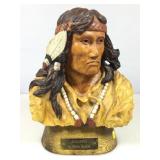 Mark Hawkins Signed Wood Carved Sacajawea Bust