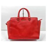 Michael Kors Selma Red Leather Satchel Tote. Good