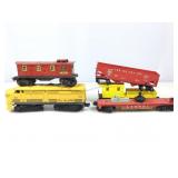 4 Lionel train cars, metal caboose 1682, Rio