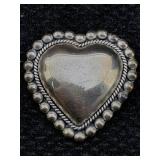 Sterling Silver Hearth Brooch/pendant, Tw 21.1g
