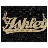 14k Gold "ashley" Pendant, Tw 2.3g, Sz 1ï¿½in Long