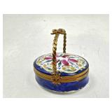 Limoges France Basket Porcelain Hinged Trinket