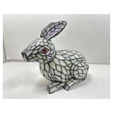 Slag Glass Mosaic Rabbit Accent Lamp.