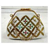 Limoges France Porcelain Purse Hinged Trinket Box