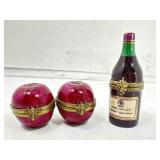 2 Limoges France Porcelain Hinged Trinket Box.