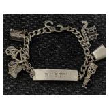 Sterling Silver Embellished Charm Bracelet,