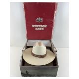 Stetson 7x Shantung Straw Hat Sz 7 3/8