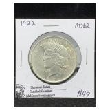 1922 Signature Series Silver Peace Dollar