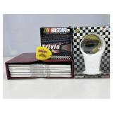 NASCAR musical snow globe, magazines, calendar &