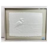 Signed LE 133/450 Cast Paper Mache Heron A